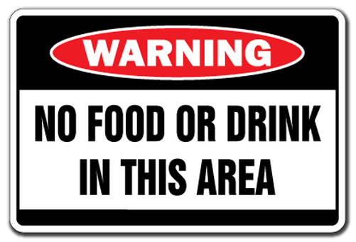 No Food or Drink in This Area Warning Sign Pool Signs Glass Spa ...