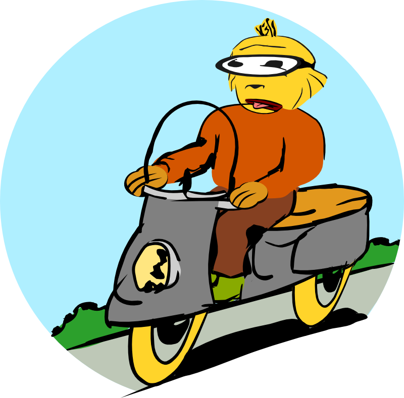 Clipart - Scooter driver