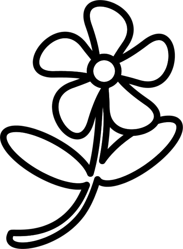 Black And White Flower Outline - Cliparts.co