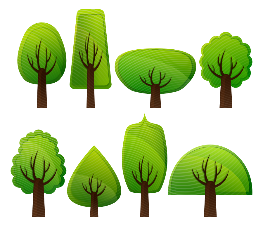 Simple Trees Clipart, vector clip art online, royalty free design ...