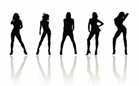 Vector Beauty Woman Silhouettes | Free Vector Graphics | All Free ...
