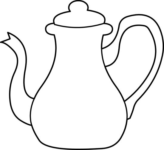 Tea Kettle Coloring Page - Free Clip Art