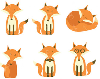 Popular items for fox clip art on Etsy