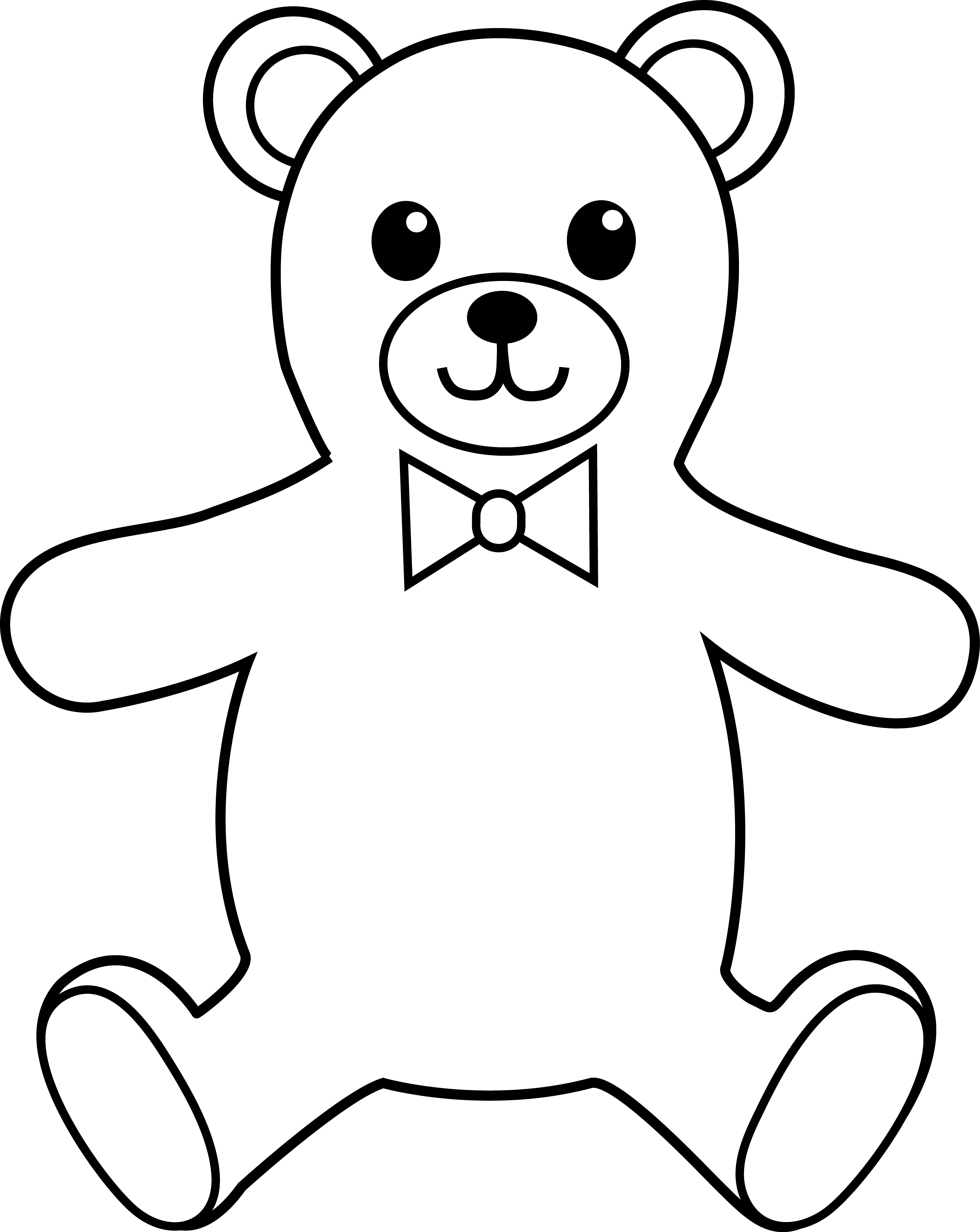 Images For > Black And White Teddy Bear Clip Art