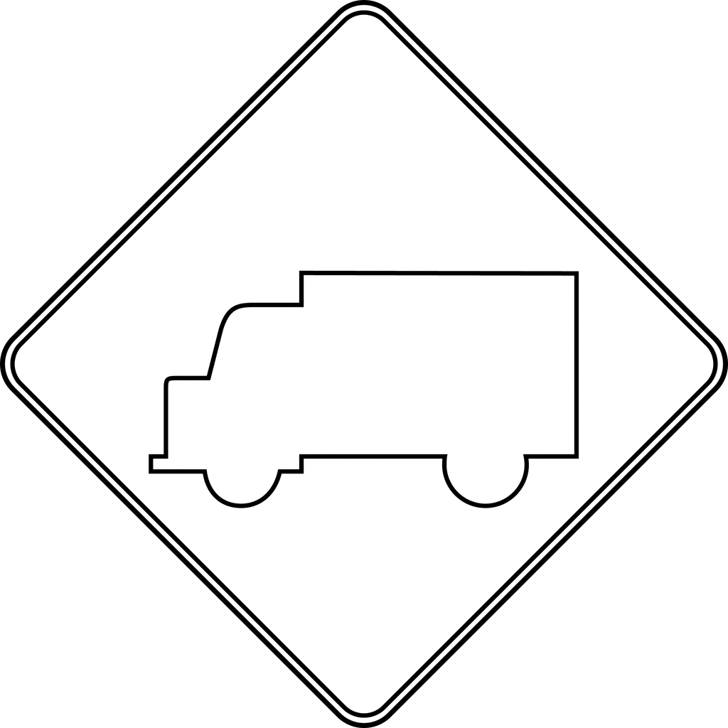 Truck Crossing, Outline | ClipArt ETC