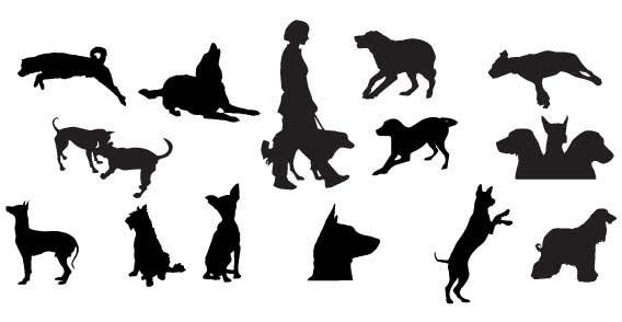 Dog silhouettes free vector - Download free Animal vectors
