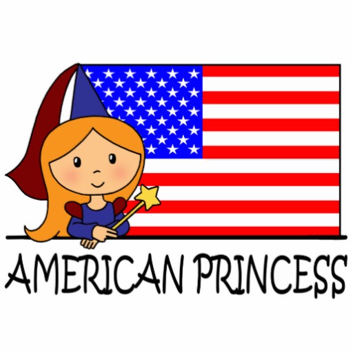 Cartoon Clip Art Cute American Princess Flag Cut Outs | Zazzle