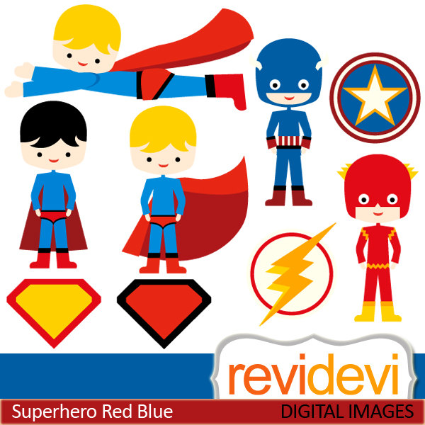 Clipart Superhero Red Blue 07415.. Commercial use by revidevi