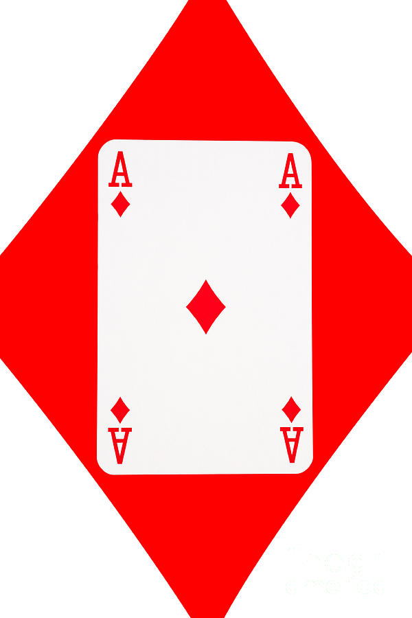 Playing Cards Ace Of Diamonds On White Background by Natalie ...