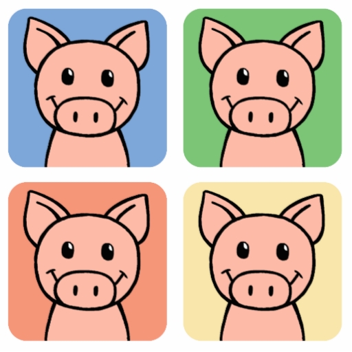 Cartoon Clip Art Laughing Piggie Piggy Pigs! Personalized Invite ...