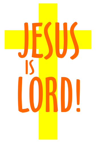 Free Christian Clip Art: Bright Yellow Cross - Jesus is Lord!
