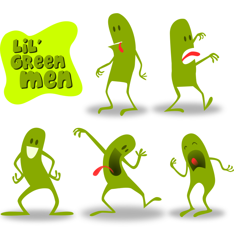 Clipart - Lil' Green Men