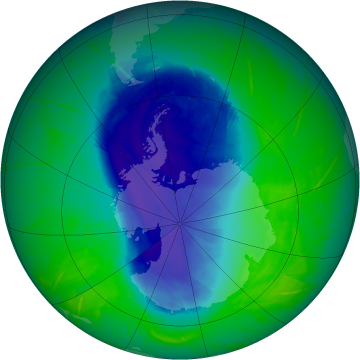 Wandering Ozone Hole in November 2009 : Image of the Day