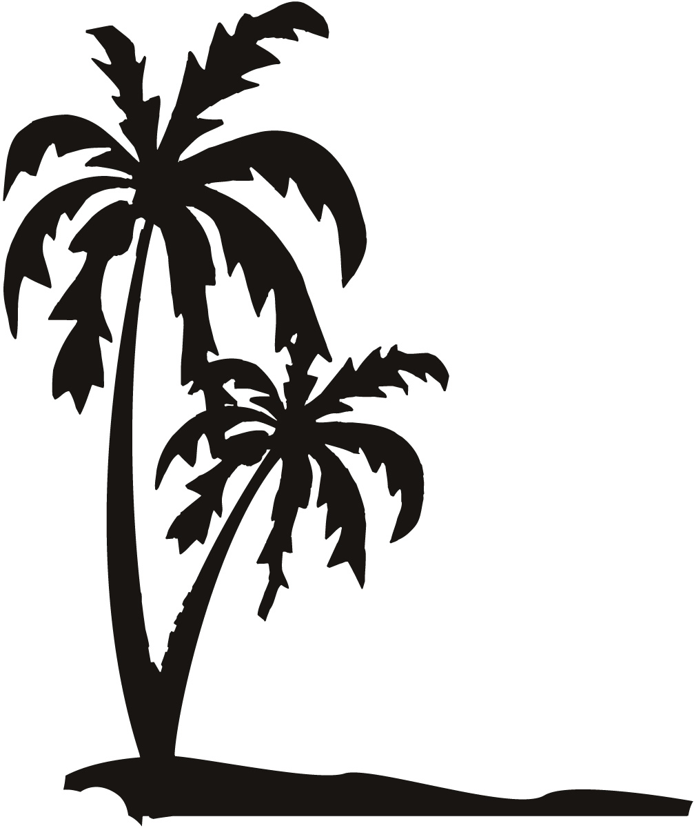 Palm Trees on The Beach Sand Wall Art Decals Wall Stickers ...
