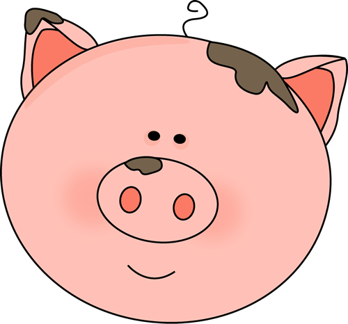 Pig Face with Mud Clip Art - Pig Face with Mud Image