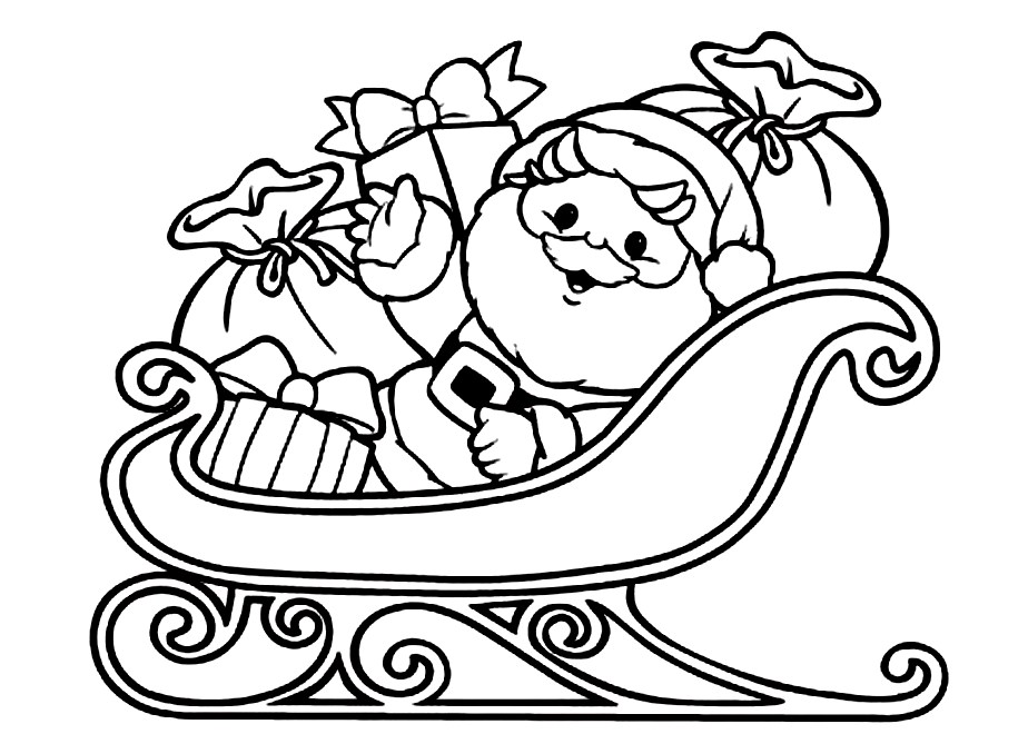 Download Santa Claus On A Sleigh Full Of Christmas Present ...