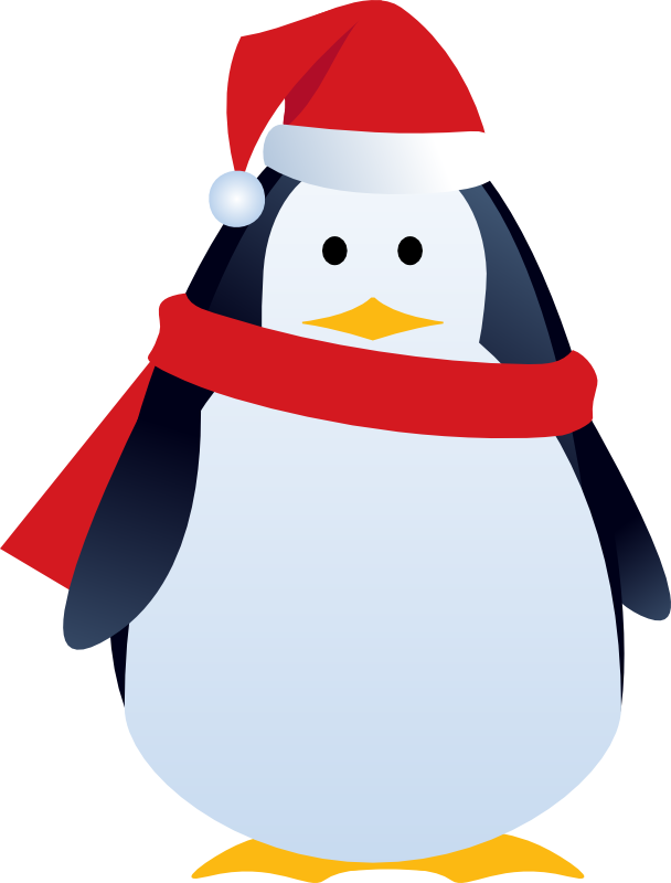 Clipart - christmas penguin