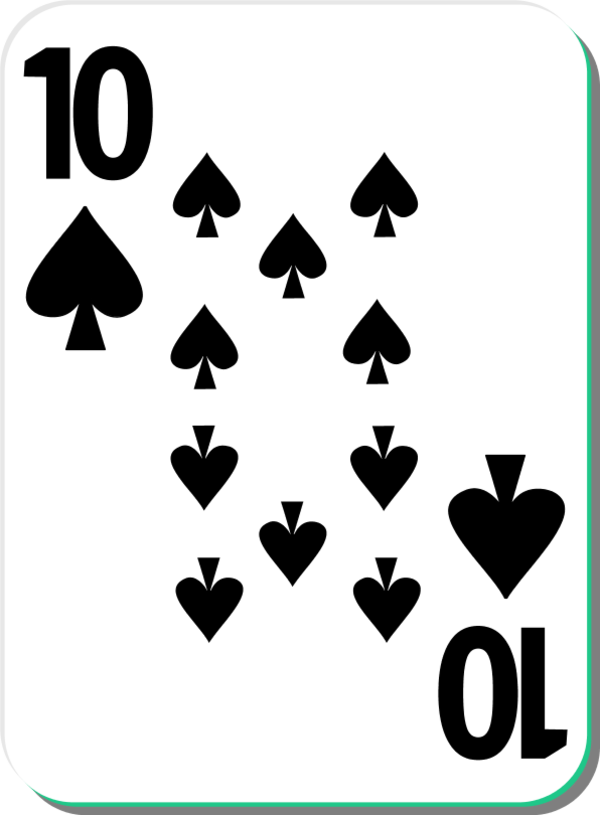 White deck 10 of spades - vector Clip Art
