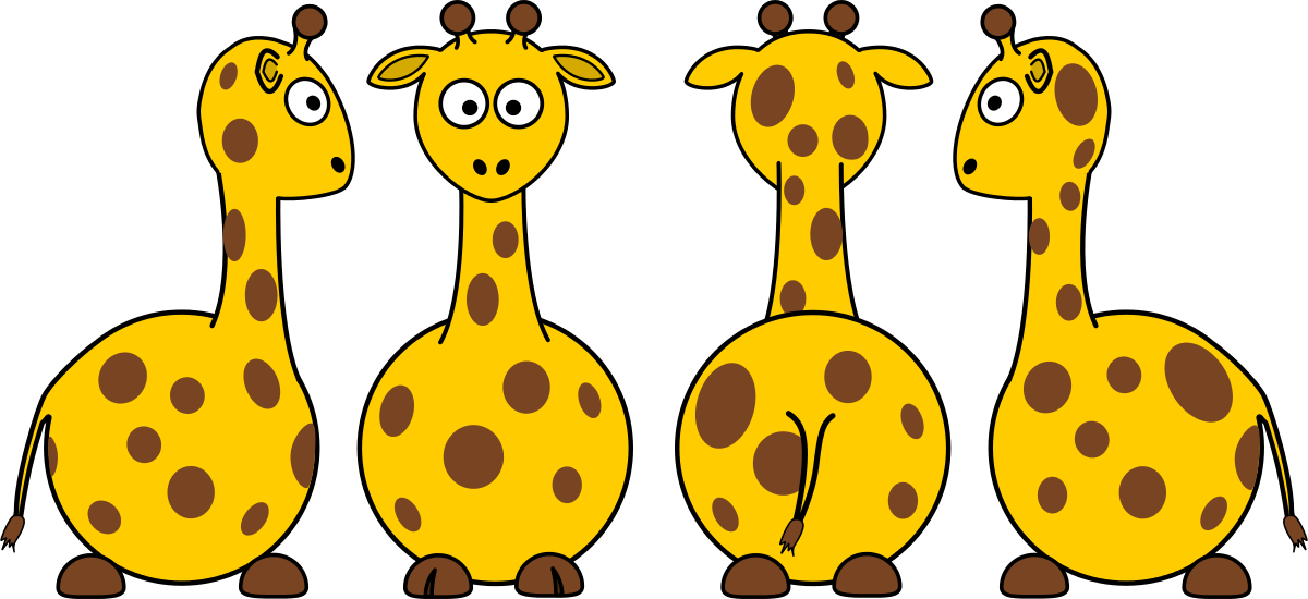 Cartoon Giraffe (front, Back And Side Views) Clipart by tobias ...