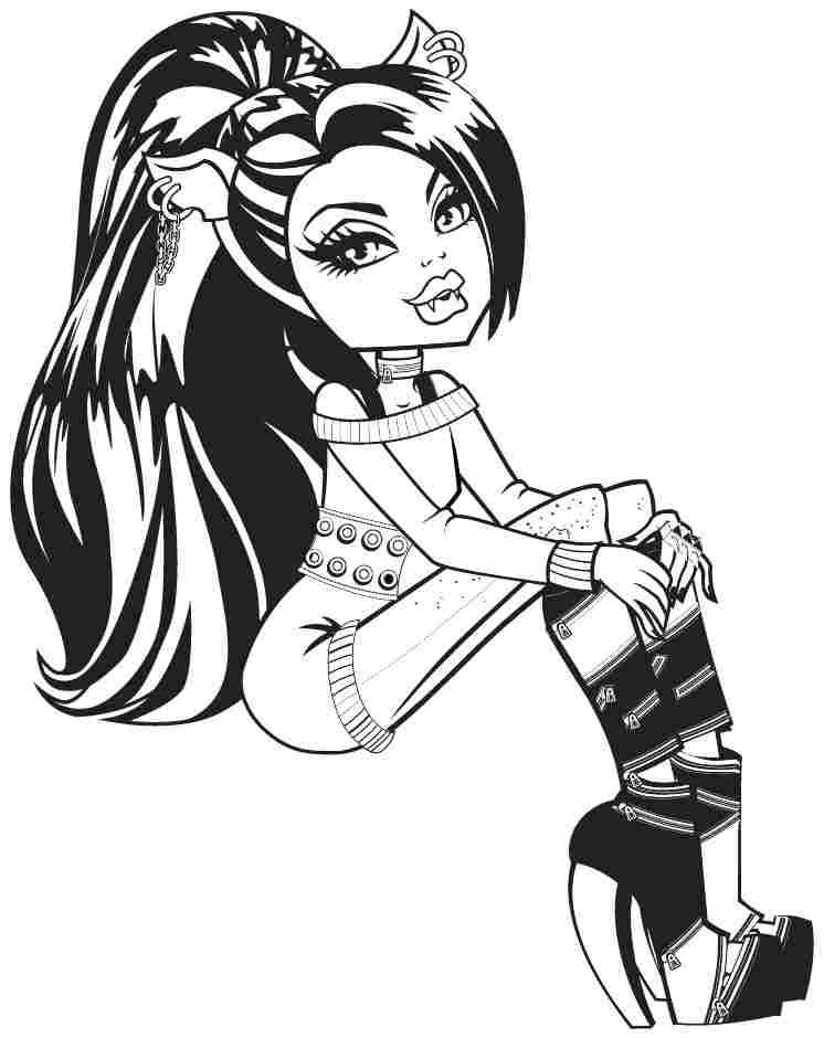 Coloring Pages Cartoon Monster High Clawdeen Wolf Free Printable ...