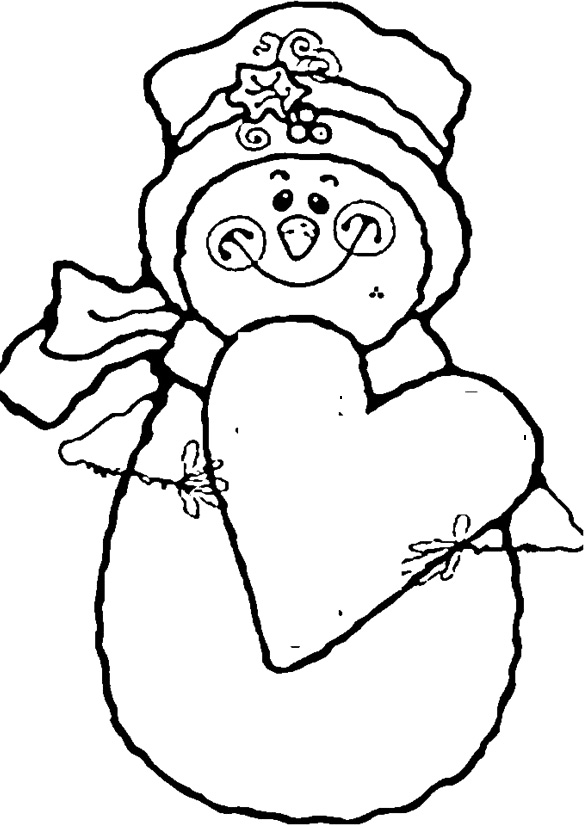 Snowman Smile With Love Coloring Pages - Christmas Coloring Pages ...