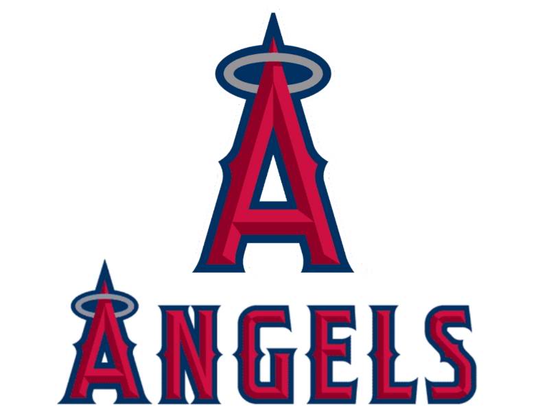 Los Angeles Angeles Baseball Logo Line Art