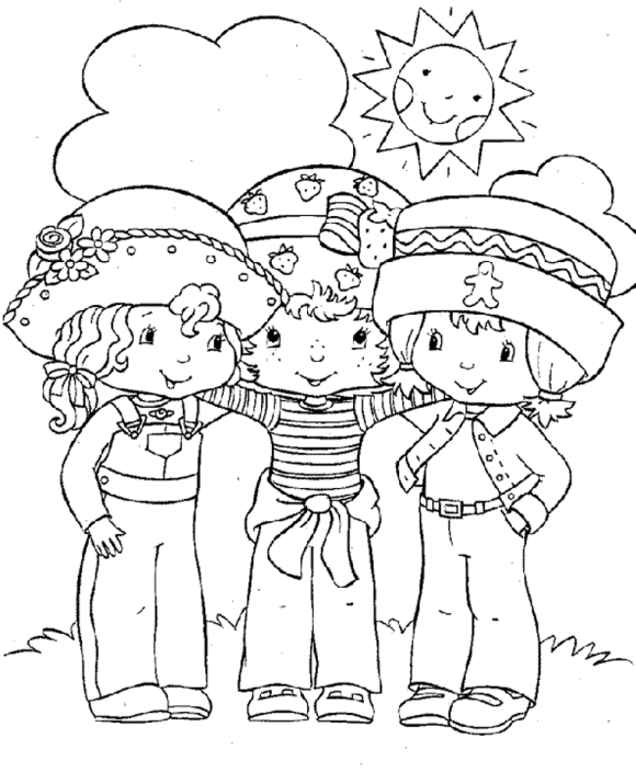 Strawberry Shortcake Coloring Page Friendship - Cartoon Coloring ...