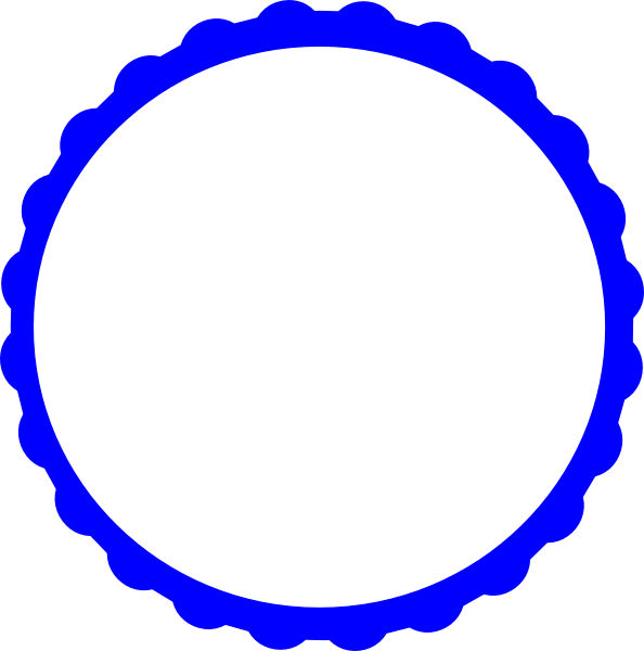 Blue Scallop Circle Frame Clipart - Free Clip Art Images