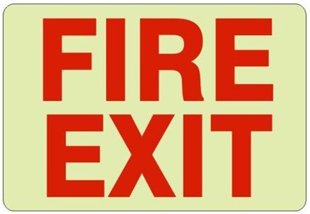 Glow in the Dark "FIRE EXIT" Sign