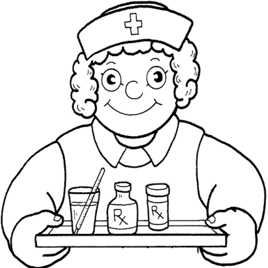 Smile Nurse Coloring For Kids - Doctor Day Coloring Pages : iKids ...