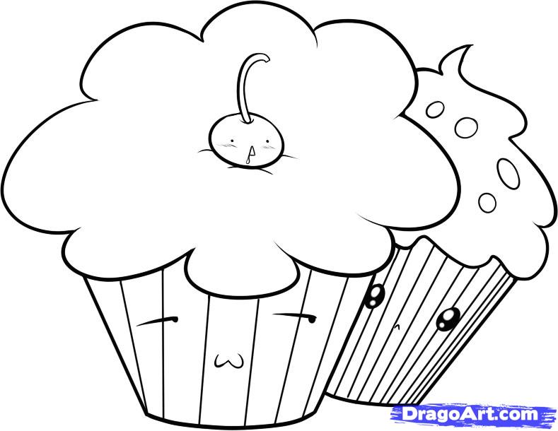 How to Draw Cupcakes, Step by Step, Food, Pop Culture, FREE Online ...