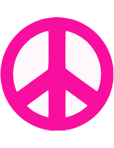 Pink Peace Symbol clip art - vector clip art online, royalty free ...