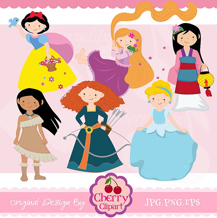 Fairytale Princess 2 -Digital Clipart Set ... | Disney Vacation