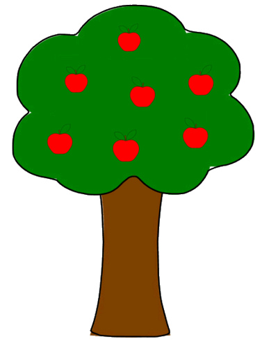 apple tree simple sketch w. outline, lge 15 cm | Flickr - Photo ...