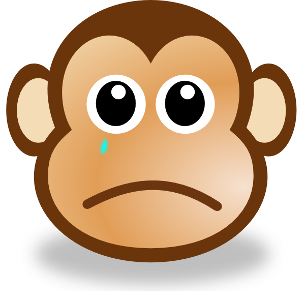 Sad Monkey Face 3 Clip Art