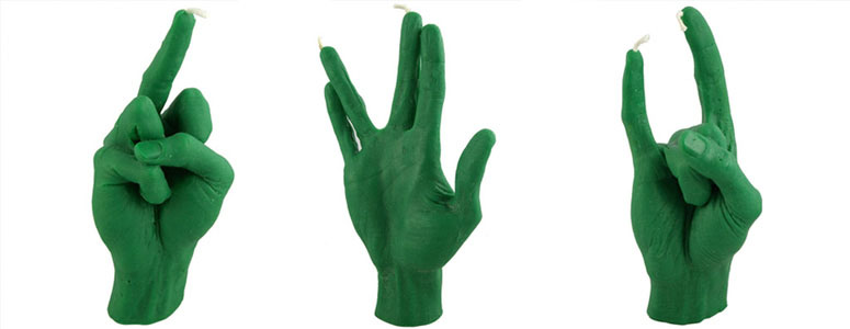 Hand Gesture Candles from L'Atelier WM - The Green Head