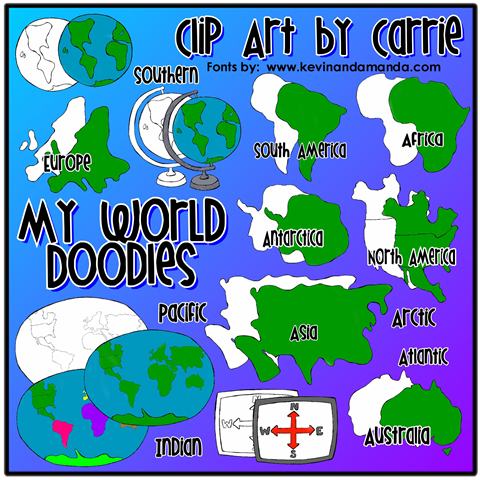 Clip Art by Carrie Teaching First: My World Doodles clip art and ...