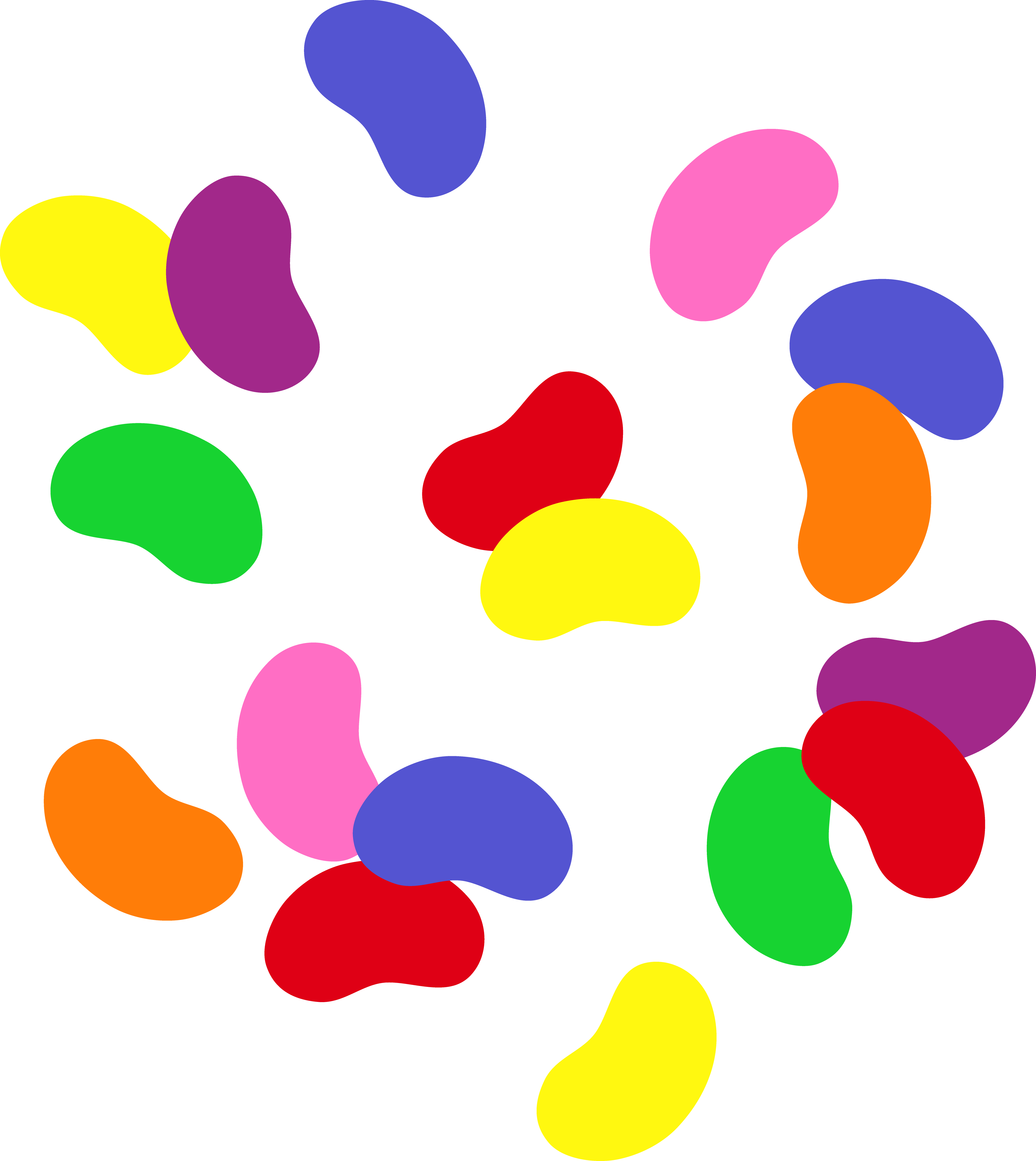 Simple Rainbow Jelly Beans - Free Clip Art