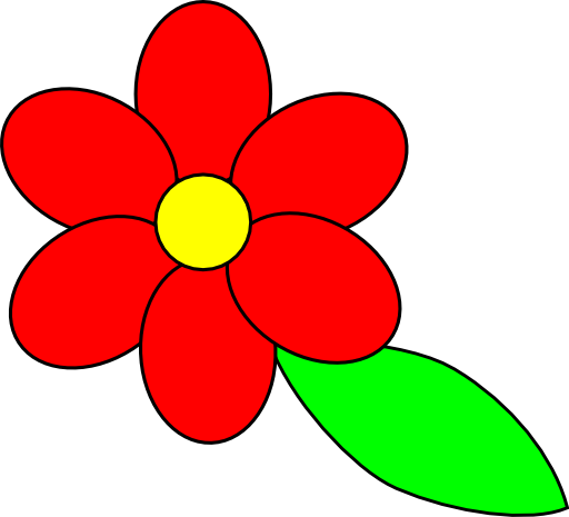 clipart-flower-six-red-petals- ... | Clipart Panda - Free Clipart ...