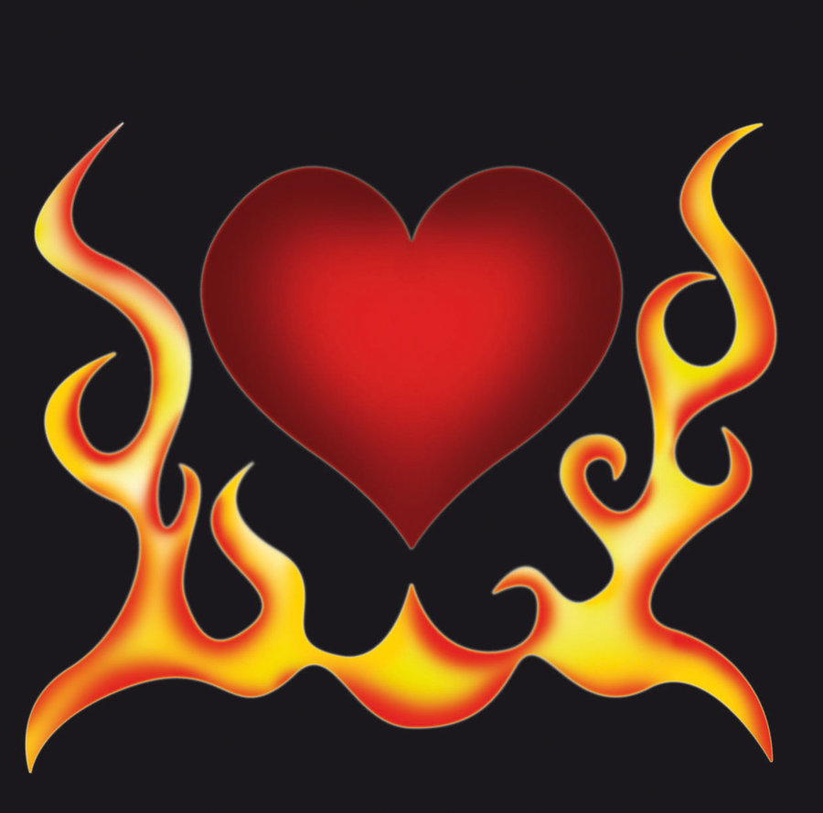 Heart With Flames Drawings Images & Pictures - Becuo