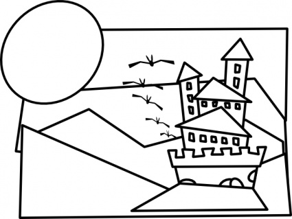 Cartoon Castle Outline clip art - Download free Other vectors
