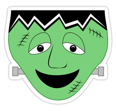 Cartoon Frankenstein Monster Face" Stickers by mydeas | Redbubble