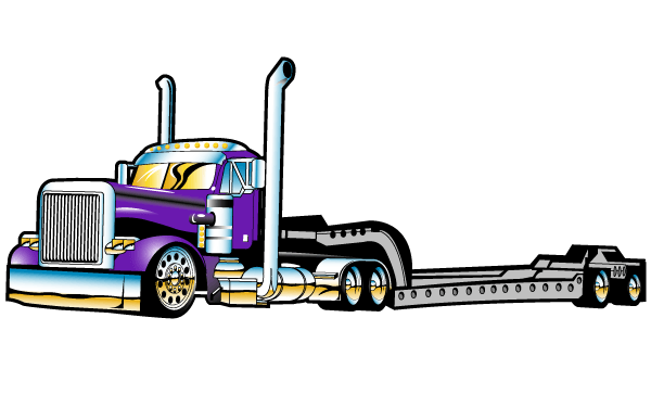 Flatbed Semi Truck Vector Free | Download Free Vector Graphics