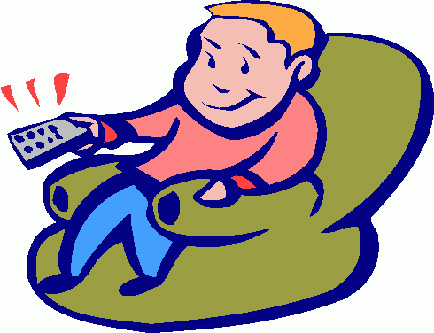 Watching TV -Clipart Pictures