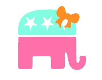 Girly Republican Elephant Vinyl Car Decal by CountryChicAntiques