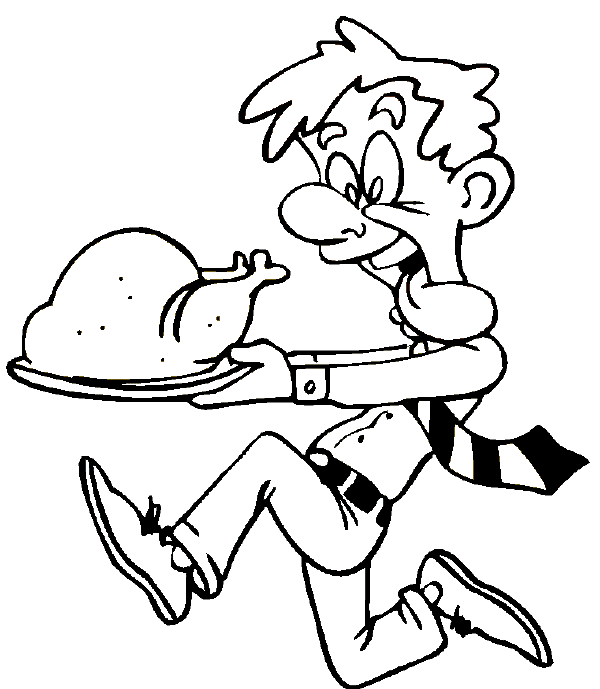 Thanksgiving Cooked Turkey Coloring Pages | Free Internet Pictures