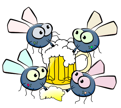 Free Flies Drinking Beer Clip Art