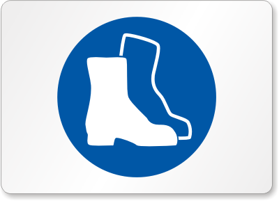 Safety Shoes Symbol Sign, SKU: S-4096 - MySafetySign.