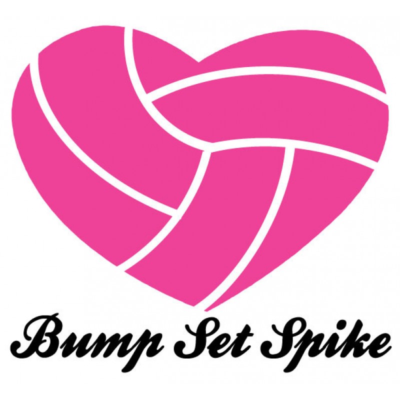 Heart Volleyball "Bump Set Spike" Wall Decal