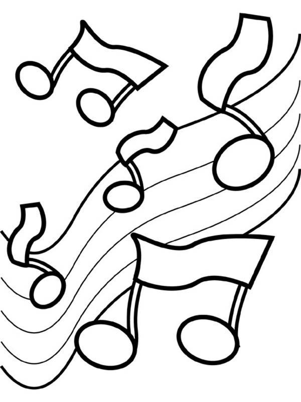 Funny Music Sheet in Music Notes Coloring Page - Free & Printable ...